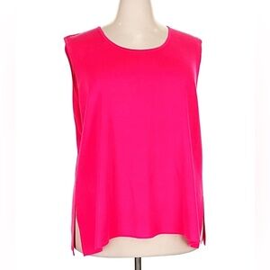 NWT Misook Scoop Neck Bright Pink Knit Tank
